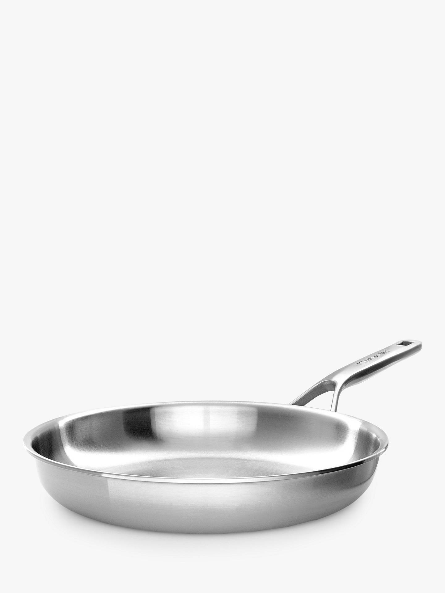 KitchenAid Multi-Ply Stainless Steel Uncoated Frying Pan, 28cm at John Uncoated Stainless Steel Frying Pan