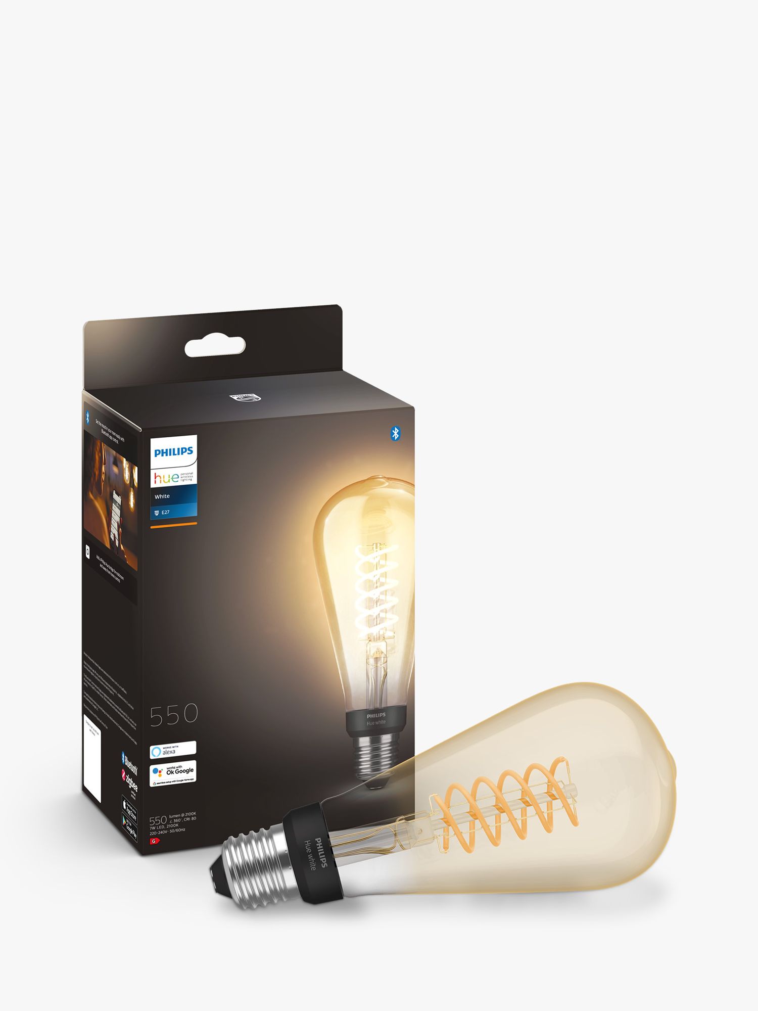 Photo of Philips hue white 7w e27 led single filament st72 dimmable smart bulb with bluetooth