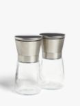 John Lewis Tip Top Stainless Steel Salt & Pepper Mills, Set of 2, Chrome/Clear