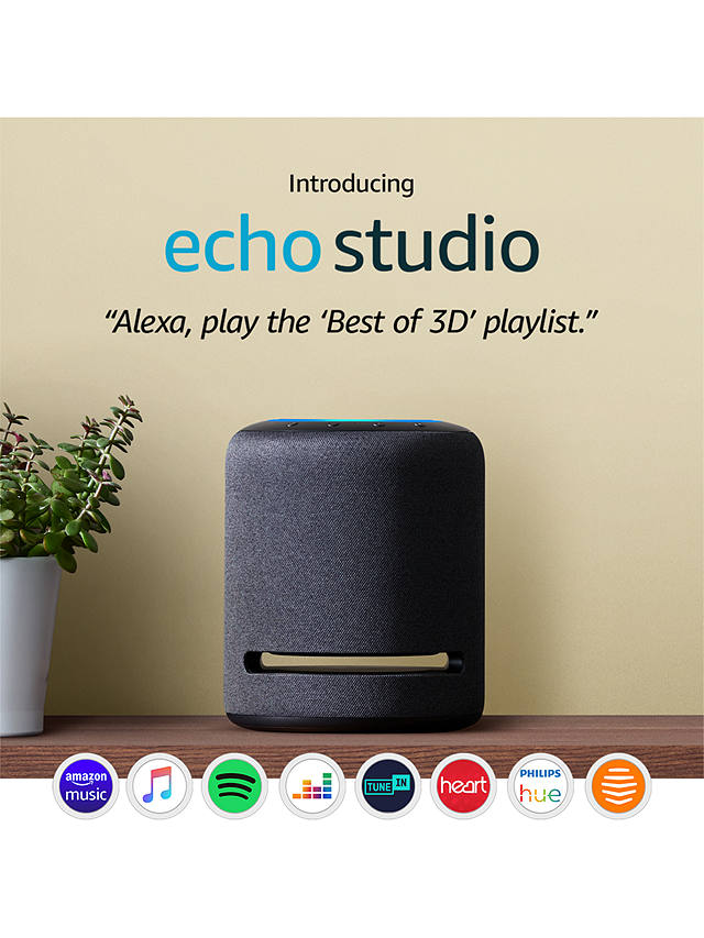 Amazon Echo Studio Smart Speaker with Dolby Atmos & Alexa Voice Recognition & Control, Charcoal