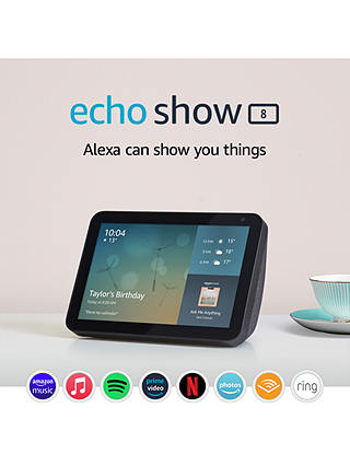 Amazon Echo Show 8 (1st Gen) Smart Speaker with 8" Screen & Alexa Voice Recognition & Control, Charcoal