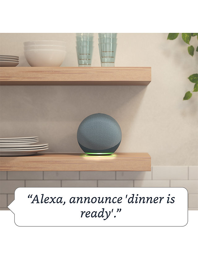 Amazon Echo Smart Speaker & Home Hub with Premium Sound & Alexa Voice Recognition & Control, 4th Generation, Twilight Blue
