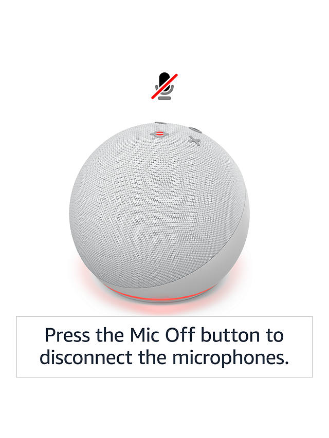 Amazon Echo Dot Smart Speaker with Alexa Voice Recognition & Control, 4th Generation, Glacier White