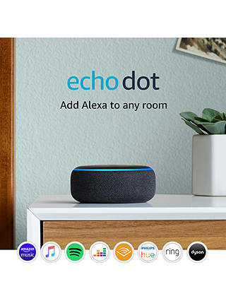 Amazon Echo Dot Smart Device with Alexa Voice Recognition & Control, 3rd Generation, Charcoal