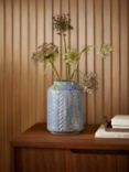 John Lewis Palm Vase, H21.5cm, Blue