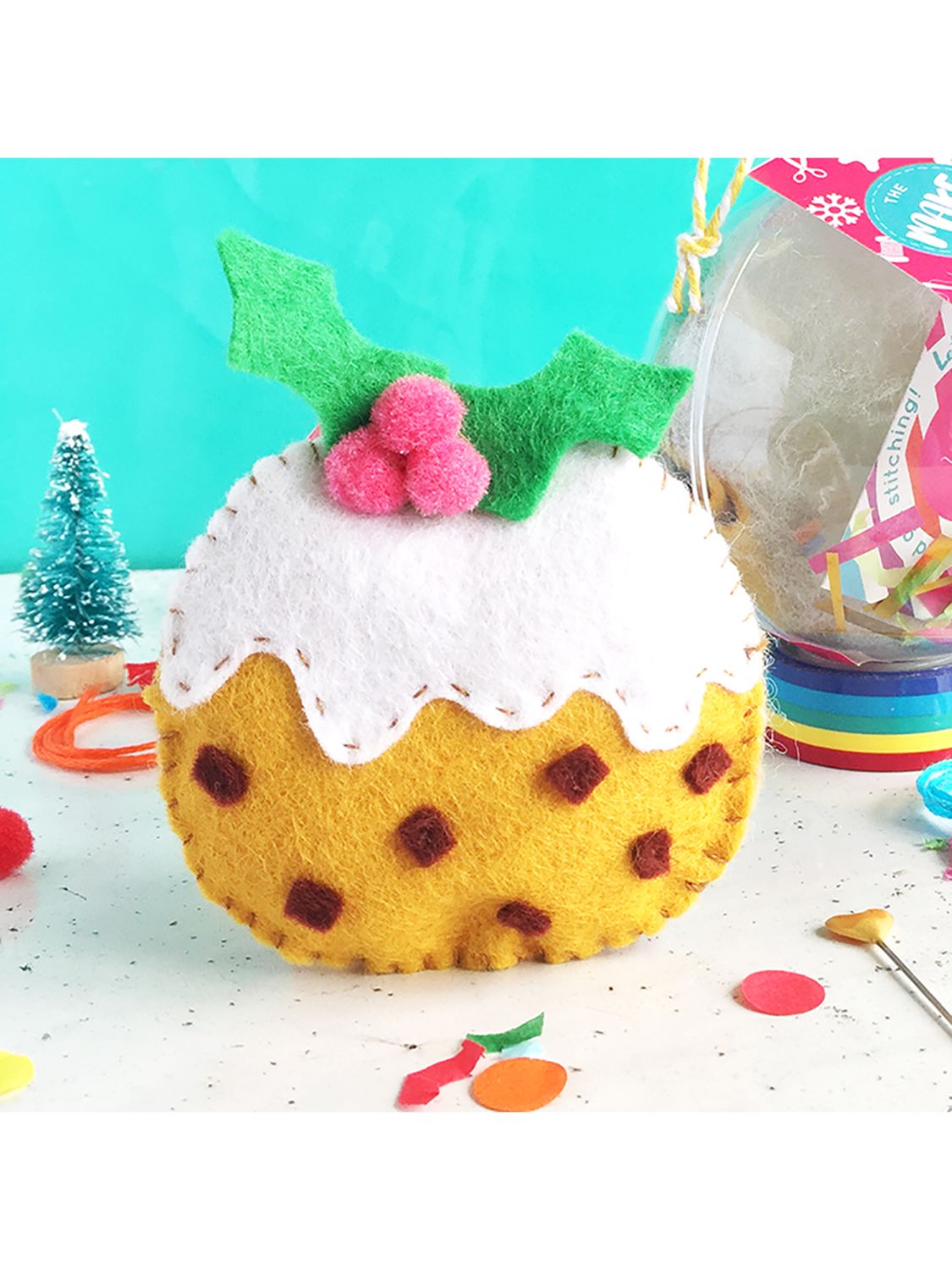 Download The Make Arcade Christmas Pudding Felt And Pom Pom Craft Kit At John Lewis Partners PSD Mockup Templates