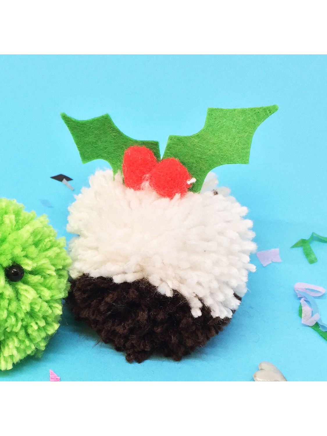 The Make Arcade Christmas Pudding Felt And Pom Pom Craft Kit