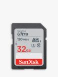 SanDisk Ultra UHS-I Class 10 SDHC Card, up to 120MB/s Read Speed, 32GB