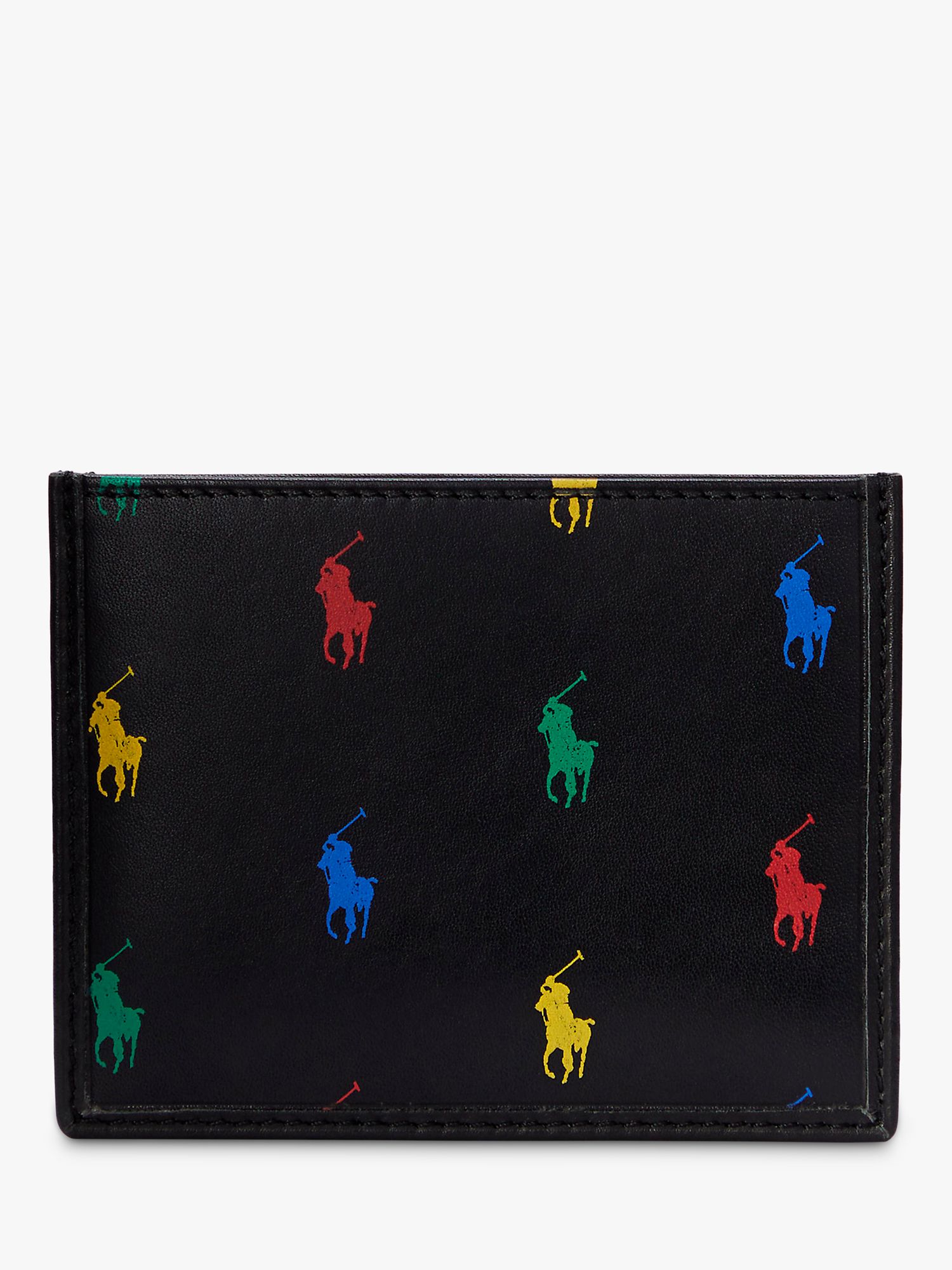 Polo Ralph Lauren All Over Pony Leather Card Holder, Black