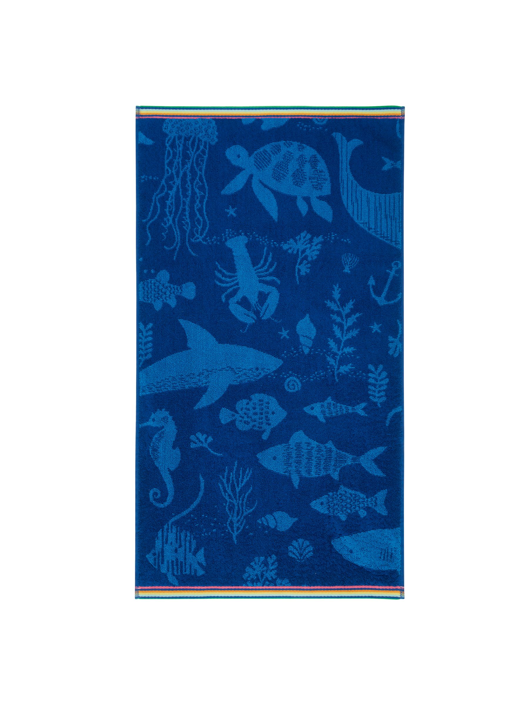John Lewis Shoal Of Fish Towels, Navy/White by John Lewis