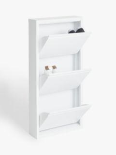 3-Tier White Folding Shoe Rack