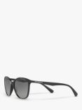 Emporio Armani EA4073 Cat's Eye Sunglasses, Shiny Black/Grey Gradient