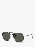 Ray-Ban RB3548N Unisex Polarised Hexagonal Sunglasses, Black/Grey