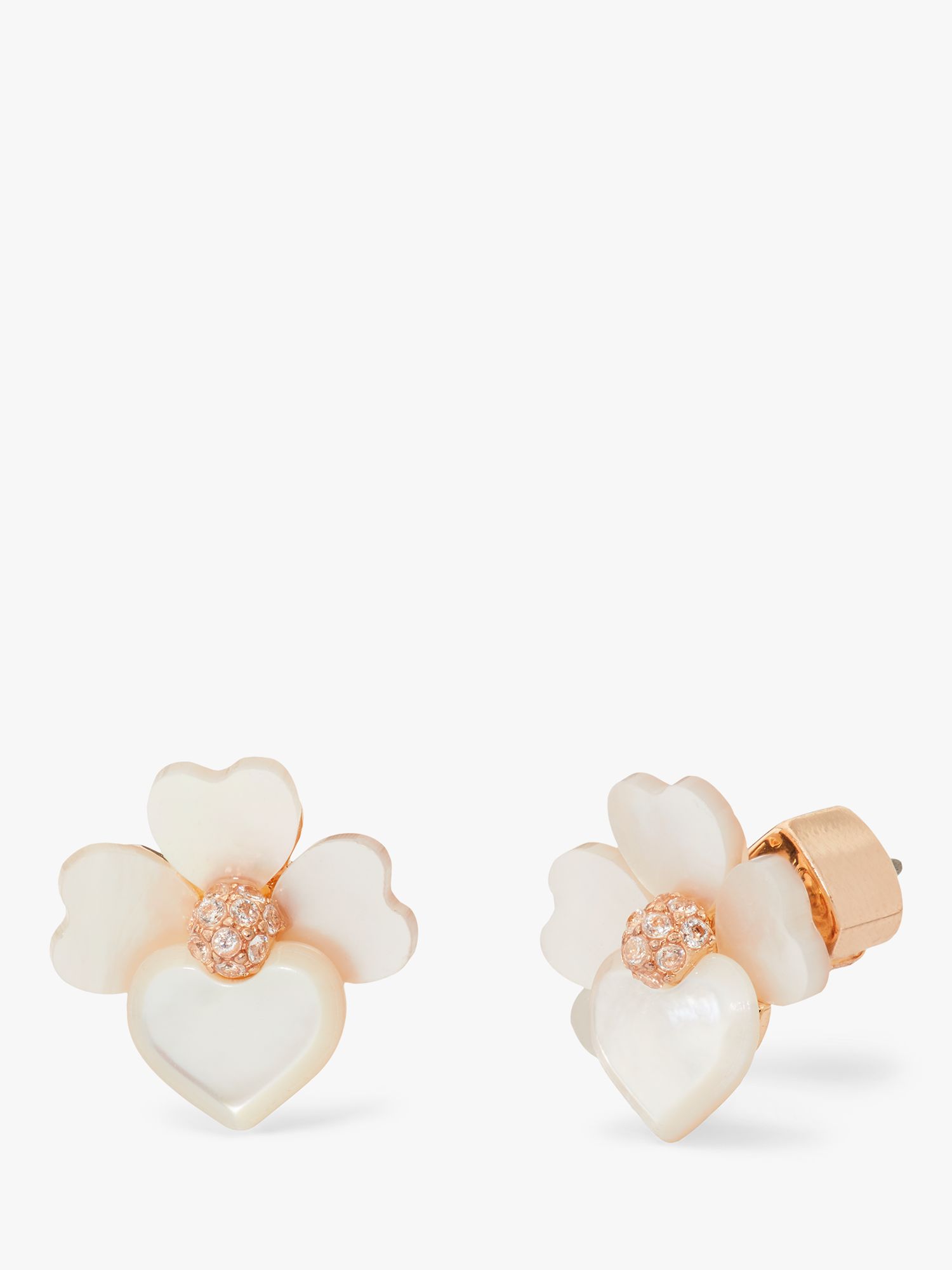 kate spade new york Precious Pansy Stud Earrings, Rose Gold/Neutral at John  Lewis & Partners