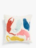 ANYDAY John Lewis & Partners Crazy Cats Cushion, Multi