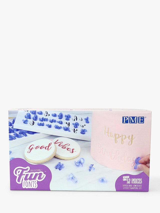 PME Cake Decorating Upper & Lower Case Alphabet Letters Stamping Set, 52 Piece