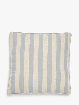 John Lewis ANYDAY Reverse Stripe Cushion, Light Blue