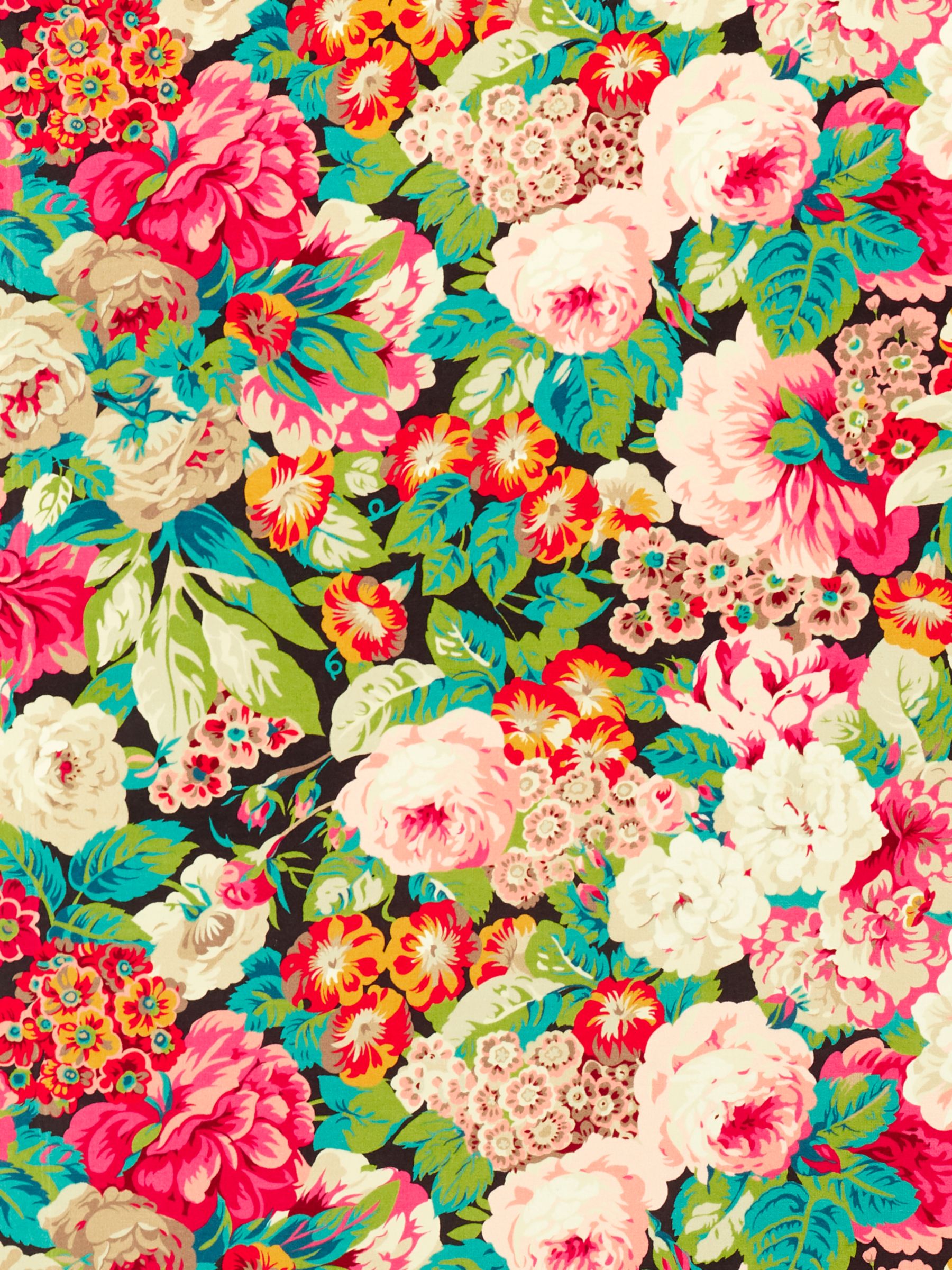 Sanderson Rose & Peony Furnishing Fabric, Cerise/Viridian