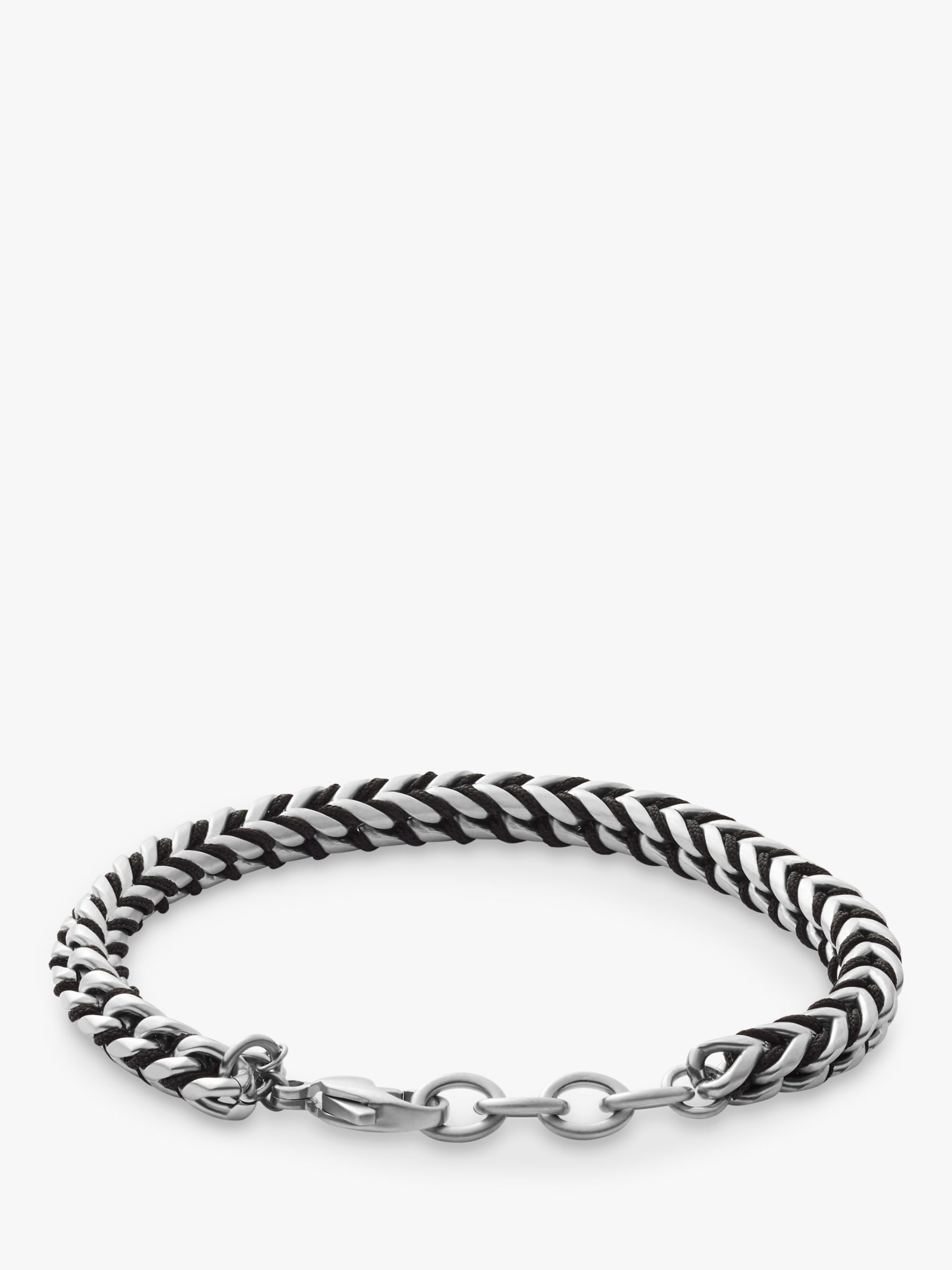 Buy Skagen Men's Chain Bracelet, Silver/Black SKJM0170040 Online at johnlewis.com