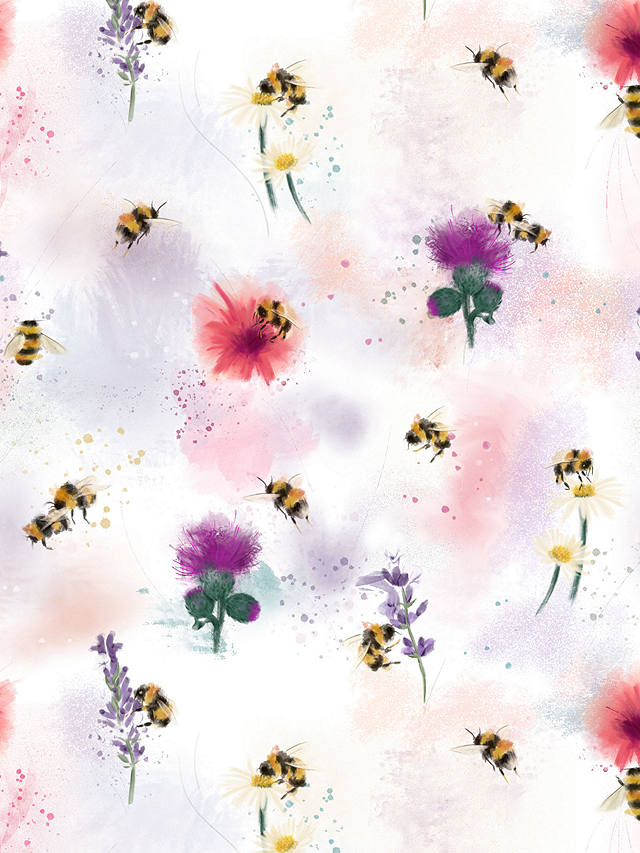 John Lewis Bees and Seed Heads Print Fabric, Neutral