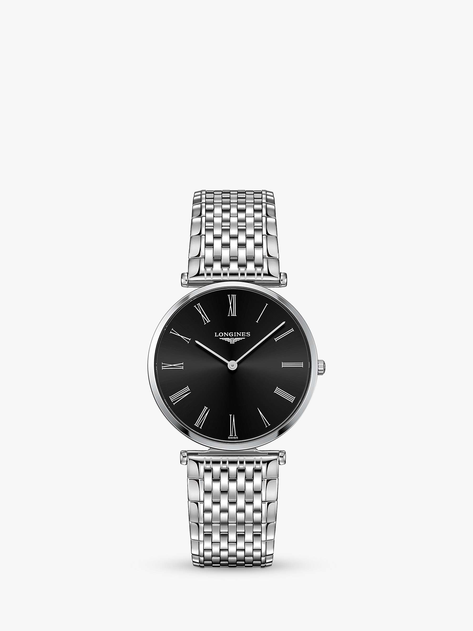 Buy Longines L47554516 Unisex La Grande Classique Bracelet Strap Watch, Silver/Black Online at johnlewis.com