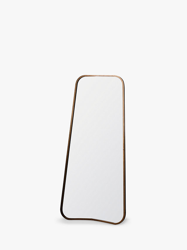 Kurva Curved Metal Corners Leaner Mirror, 123 x 56.5cm, Gold