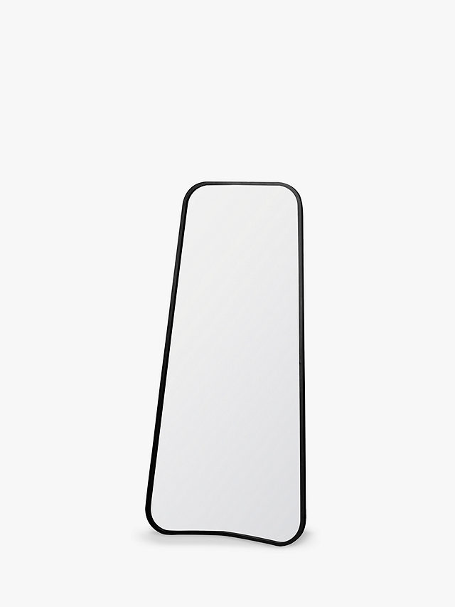 Kurva Curved Metal Corners Leaner Mirror, 123 x 56.5cm, Black