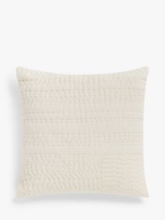Mother of Pearl Organic Cotton Stitched Cushion, Small, Ivory