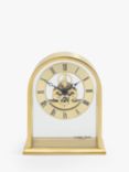 London Clock Company Arched Roman Numeral Analogue Skeleton Mantel Clock, Gold