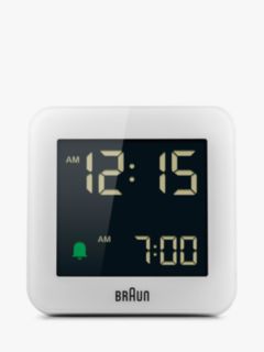 Braun Large Digital Alarm Clock, White