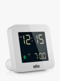Braun Large Digital Alarm Clock, White