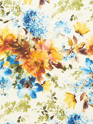 John Lewis & Partners Tendril Floral Print Fabric, Yellow