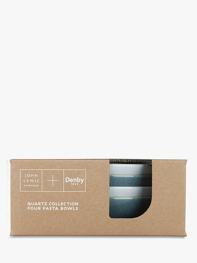 Denby Quartz Jade Pasta Bowls, Set of 4, 22cm, Green