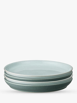 Denby Quartz Jade Stoneware Coupe Dinner Plates, Set of 4, 26cm, Green