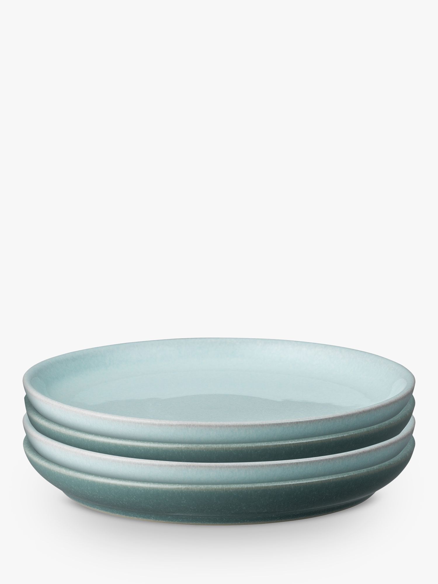 Denby Quartz Jade Stoneware Medium Plates, Set of 4, 21cm, Green