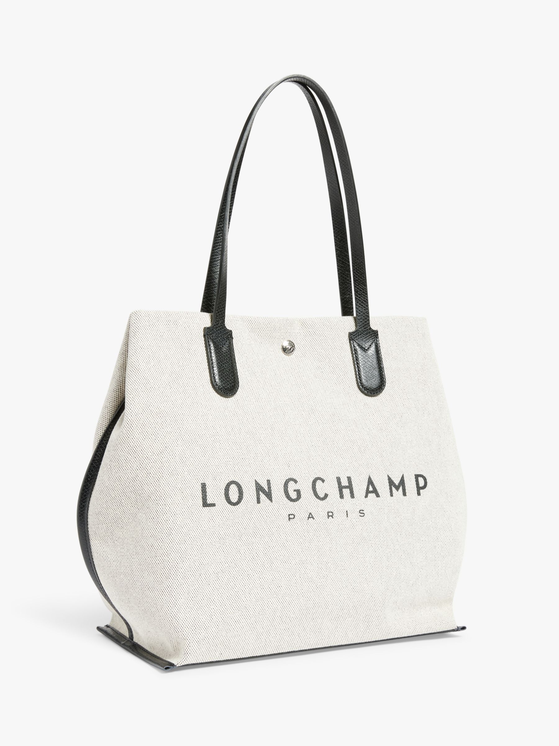 Longchamp Roseau Large Canvas Shopper Bag, Ecru at John Lewis & Partners