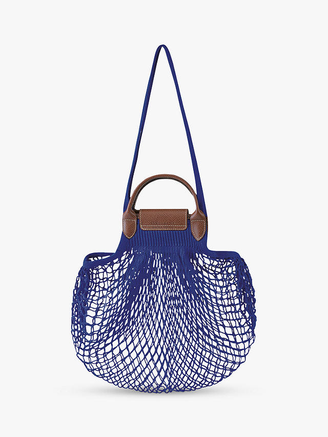 Longchamp Le Pliage Filet Top Handle Bag, Blue at John Lewis & Partners
