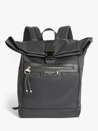 Longchamp Green District ECONYL® Roll Up Backpack, Black