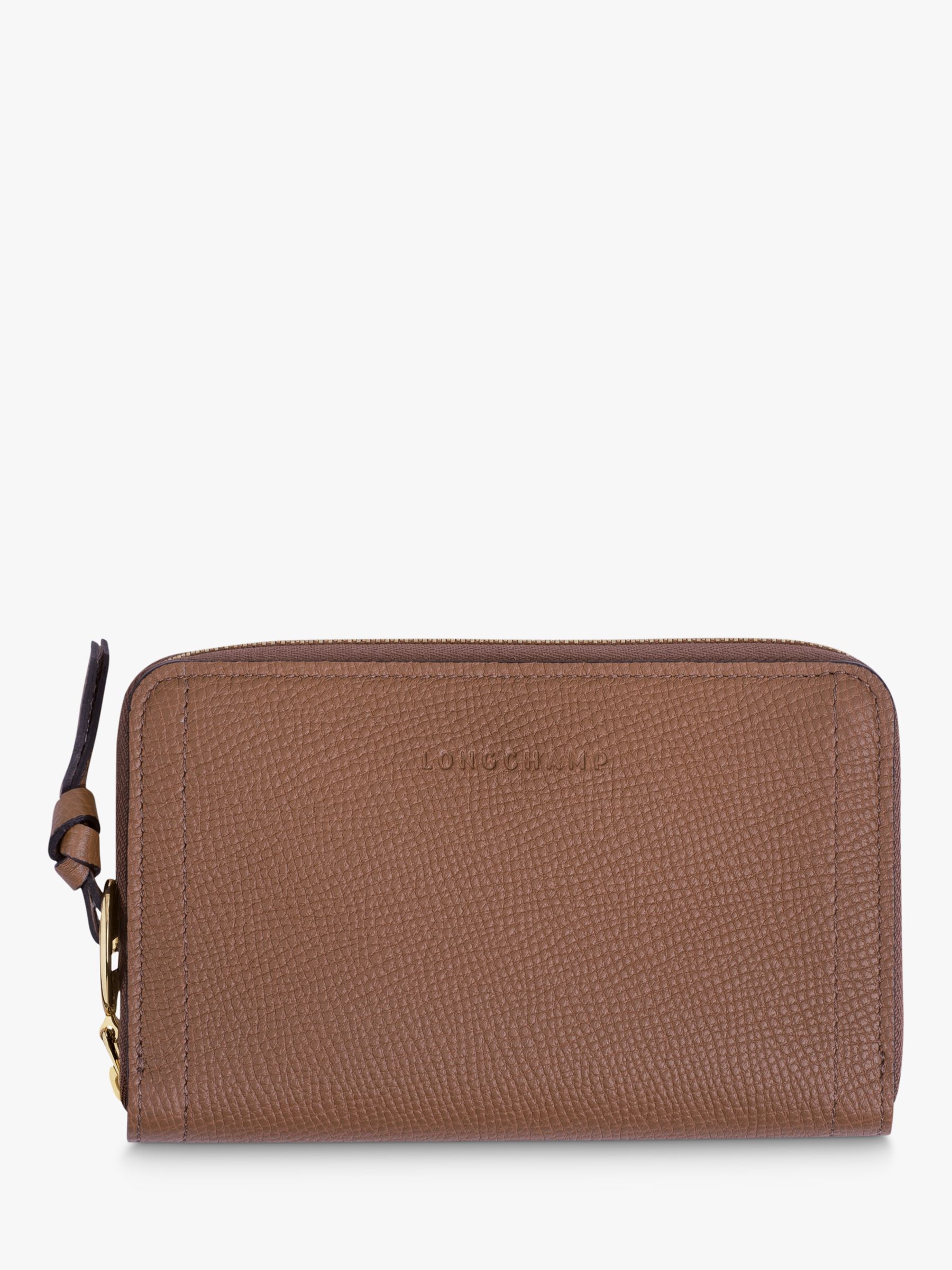 Longchamp Mailbox Compact Leather Wallet, Cognac at John Lewis & Partners