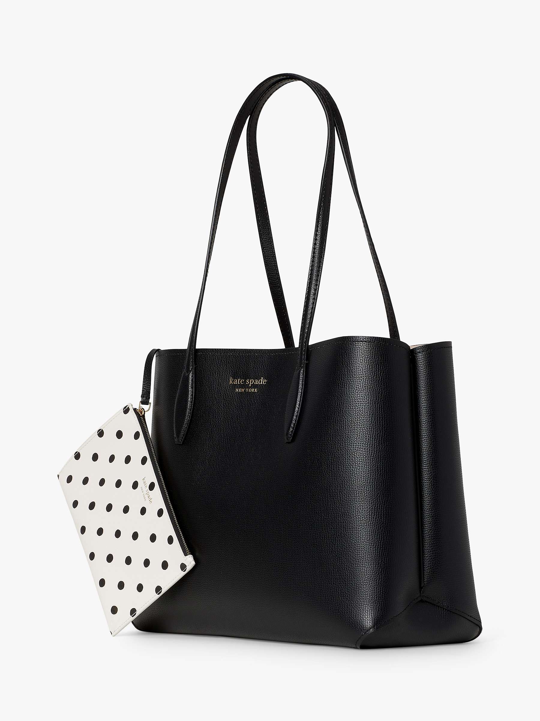 kate spade new york All Day Leather Large Tote Bag, Black at John Lewis