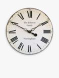 Lascelles Personalised Smiths Roman Numeral Wall Clock, 50cm, Antique White