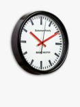 Lascelles Personalised Swiss Station Silent Sweep Analogue Wall Clock, 30cm, Black