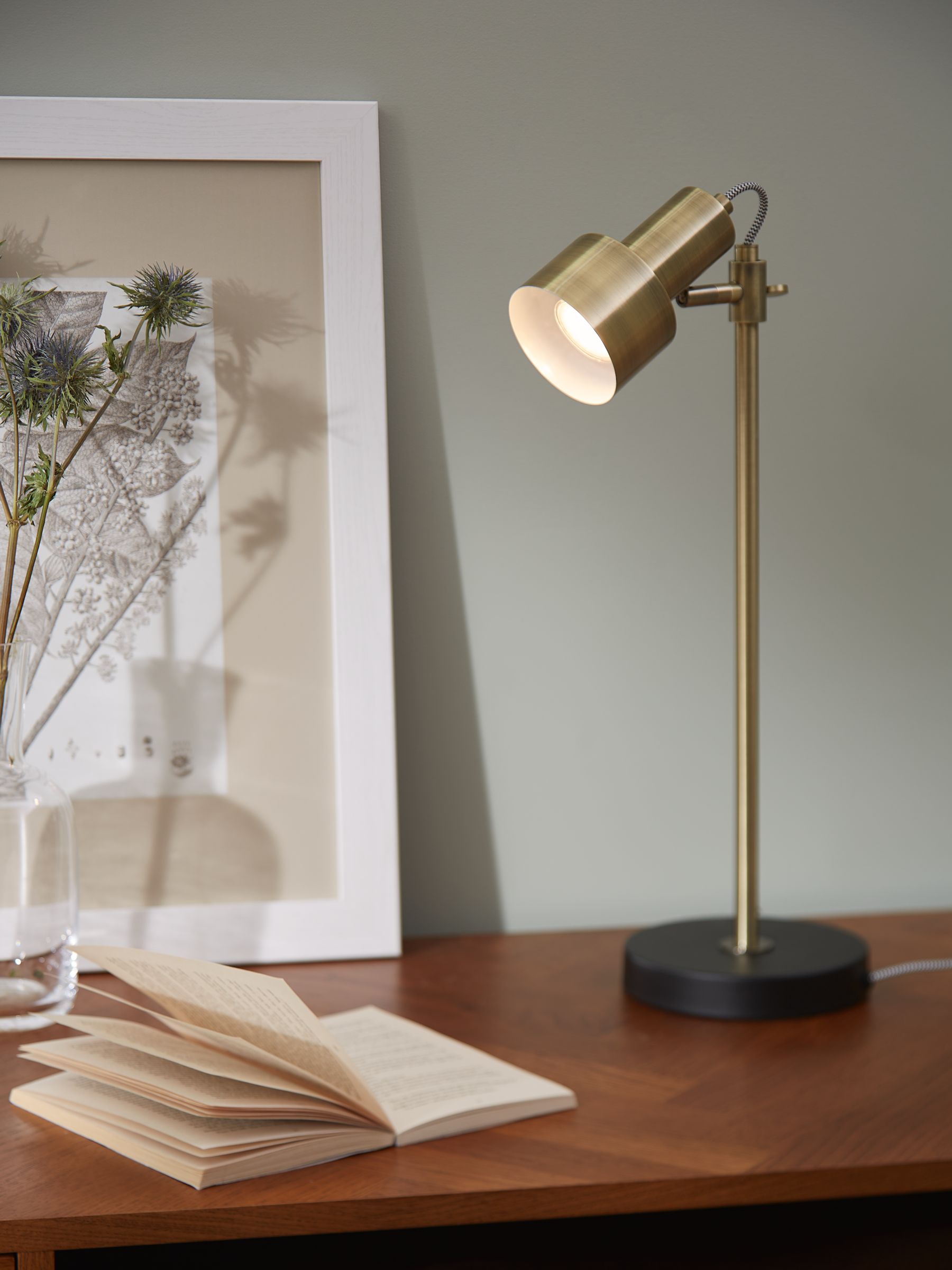 John Lewis & Partners Shelby Desk Lamp, Brass
