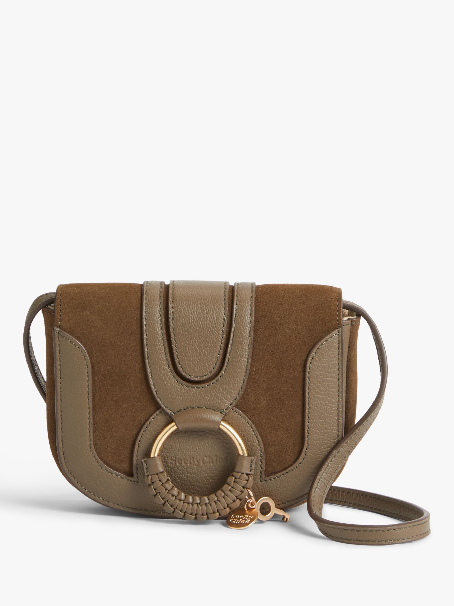 See By Chloé Mini Hana Suede Leather Satchel Bag, Moss at John Lewis ...