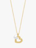 Estella Bartlett Double Heart Pendant Necklace, Silver/Gold