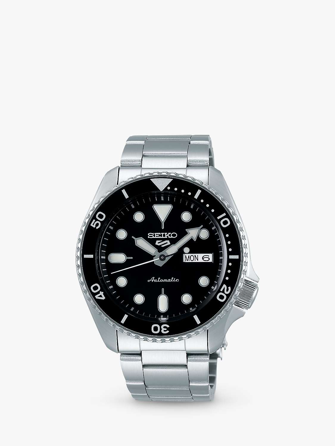 Buy Seiko SRPD55K1 Men's 5 Sports Automatic Day Date Bracelet Strap Watch, Silver/Black Online at johnlewis.com