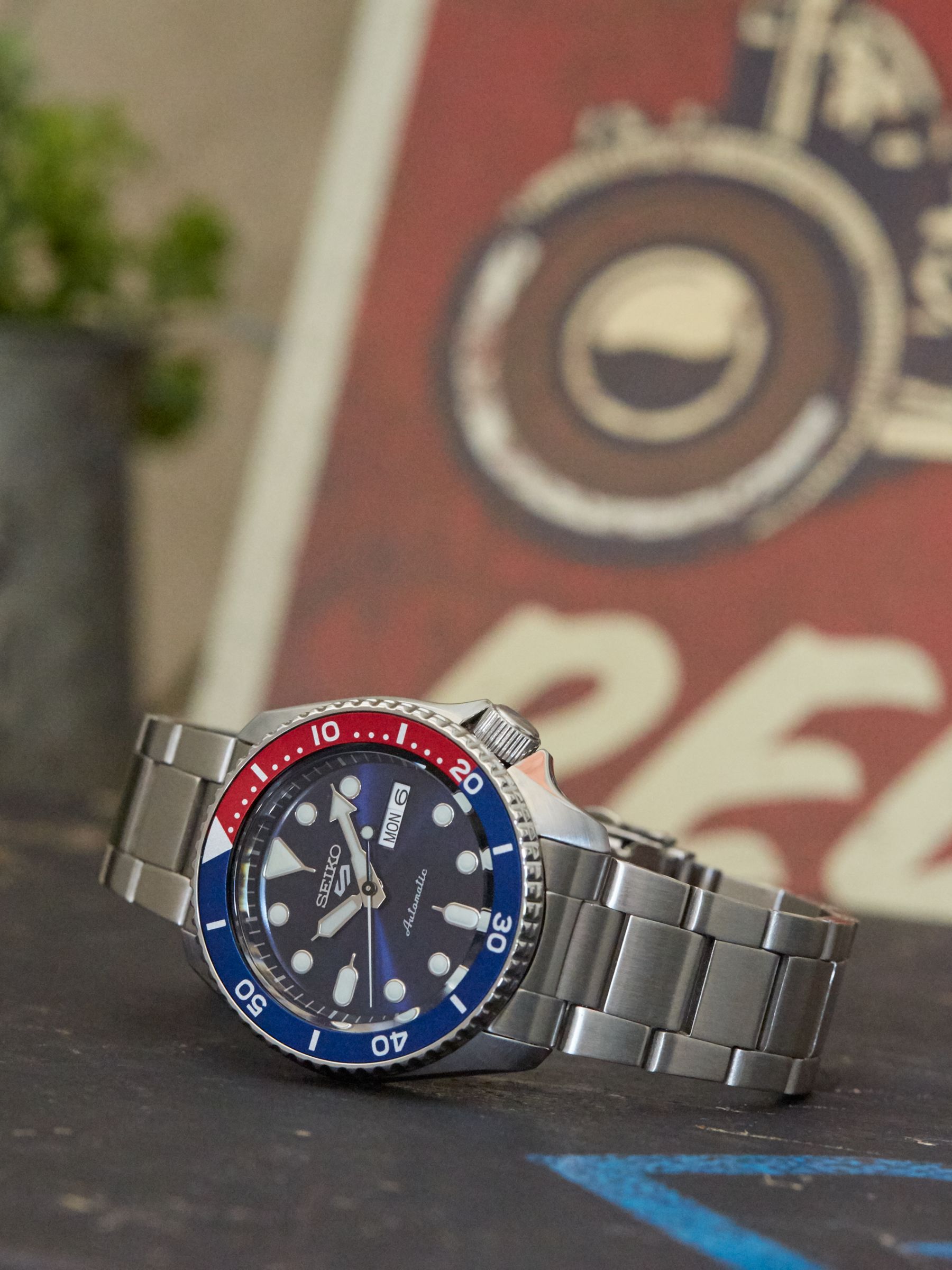 Buy Seiko SRPD53K1 Men's 5 Sports Automatic Day Date Bracelet Strap Watch, Silver/Blue Online at johnlewis.com
