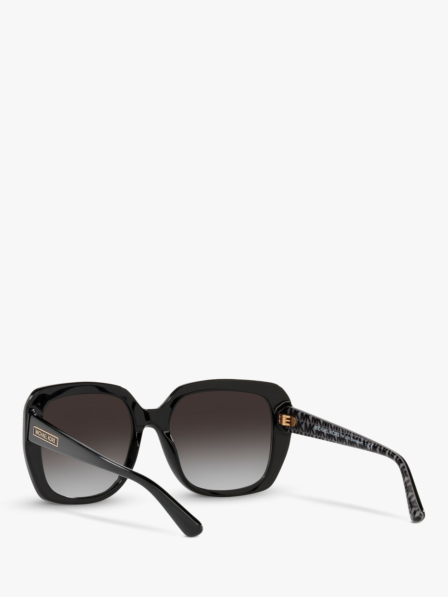 Michael Kors MK2140 Women's Manhasset Square Sunglasses, Black/Grey Gradient