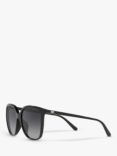 Michael Kors MK2137U Women's Anaheim Polarised Square Sunglasses, Black/Grey Gradient