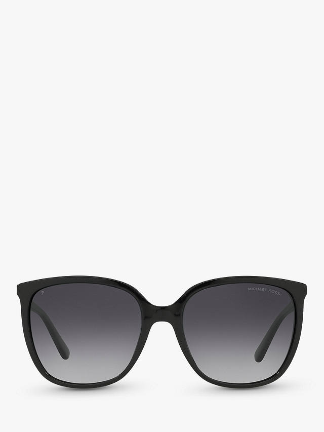 Michael Kors MK2137U Women's Anaheim Polarised Square Sunglasses, Black/Grey Gradient